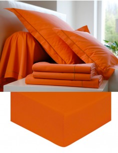 Drap housse Blanc des Vosges Paprika